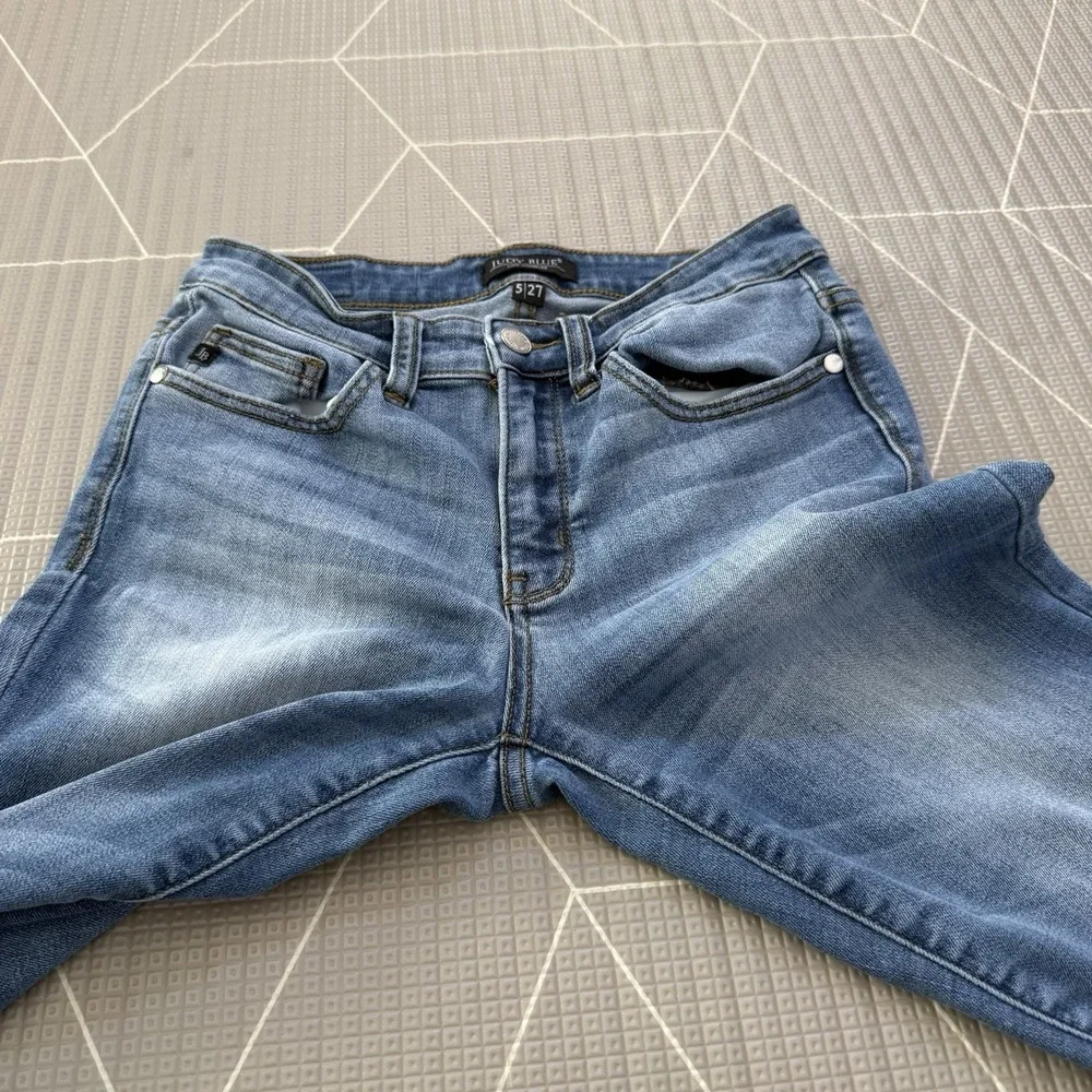 Judy Blue Relaxed Fit Jeans Size 5/27 JB82103MD Medium Wash Whiskering - Picture 5 of 11